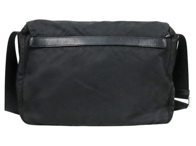 Double Prada Borsa a tracolla doppia in nylon nero - vista 3