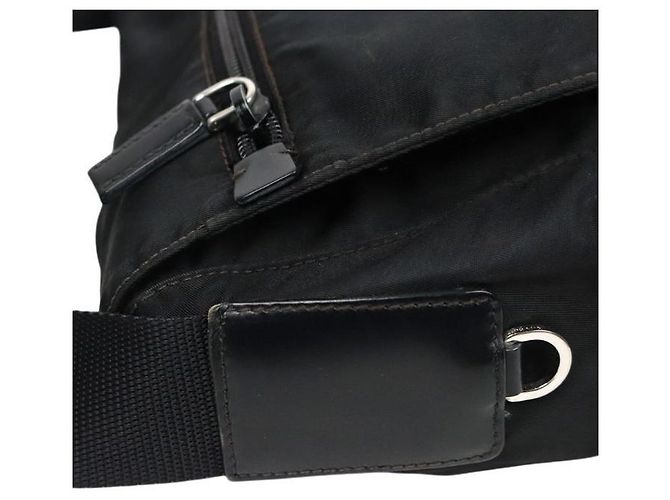 Double Prada Borsa a tracolla doppia in nylon nero - vista 9