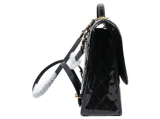 Chanel Zaino scolastico in vernice nero - vista 2