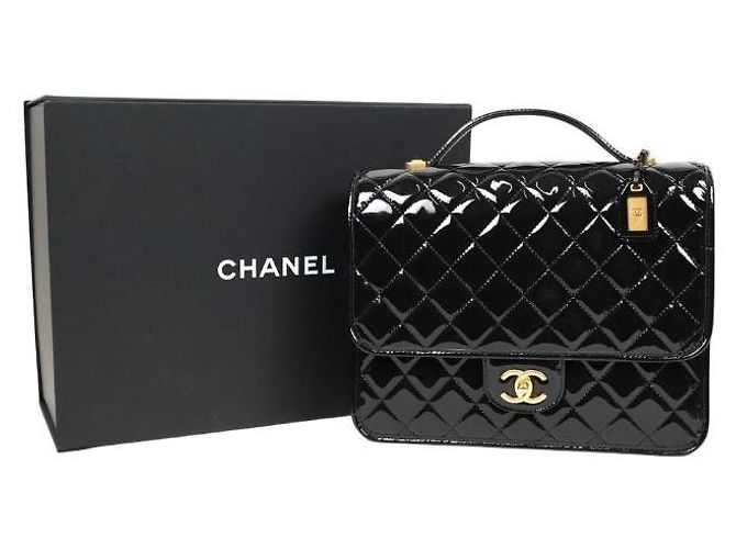 Chanel Zaino scolastico in vernice nero - vista 7
