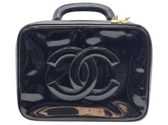 Chanel Borsa a mano con manico superiore e tracolla in vernice Nero - vista 5