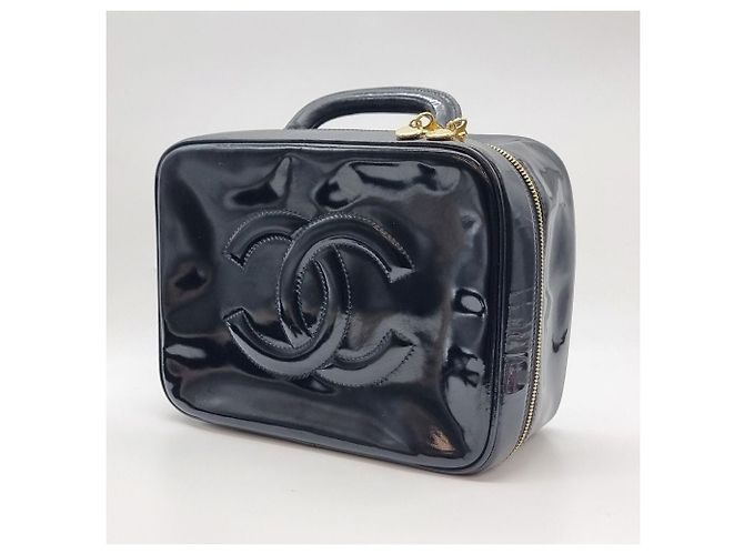 Chanel Borsa a mano con manico superiore e tracolla in vernice Nero - vista 6