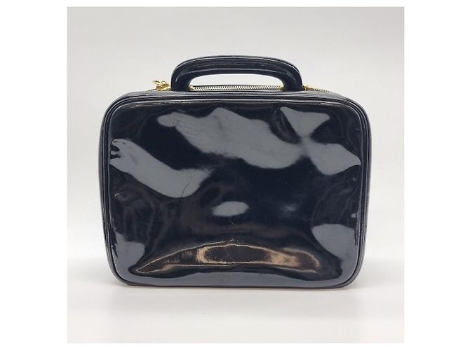 Chanel Borsa a mano con manico superiore e tracolla in vernice Nero - vista 9