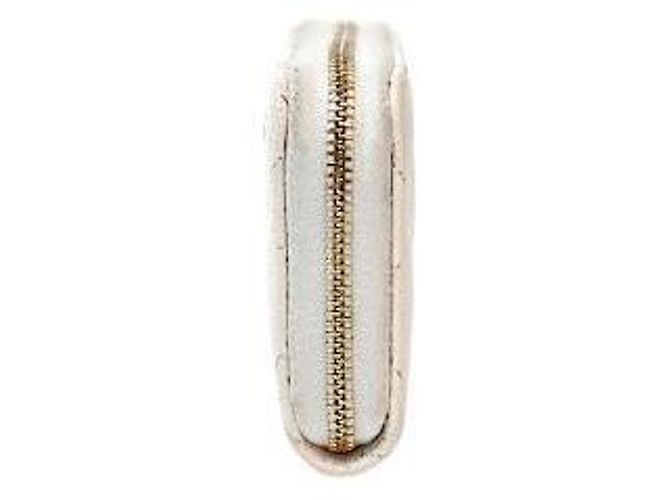 Chanel Tarjetero con cremallera en piel caviar blanco - vista 2