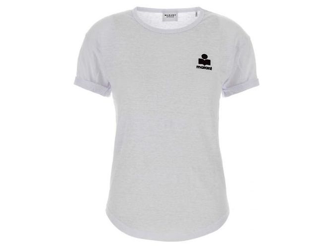 Isabel Marant KOLDIA Leinen T-Shirt mit Logo Weiß - Ansicht 3