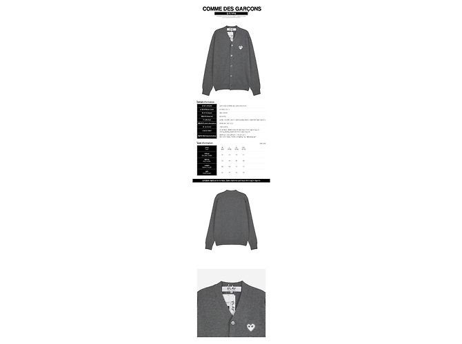 Comme Des Garcons Heart Knit Cardigan Grey Brown - view 2