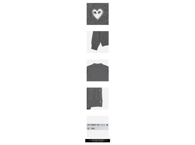 Comme Des Garcons Heart Knit Cardigan Grey Brown - view 3