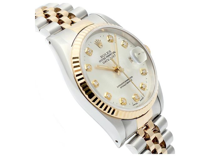 Rolex Datejust Men's Comb Watch Silver Dial Aftersetting Tenpoint Silvery - view 11