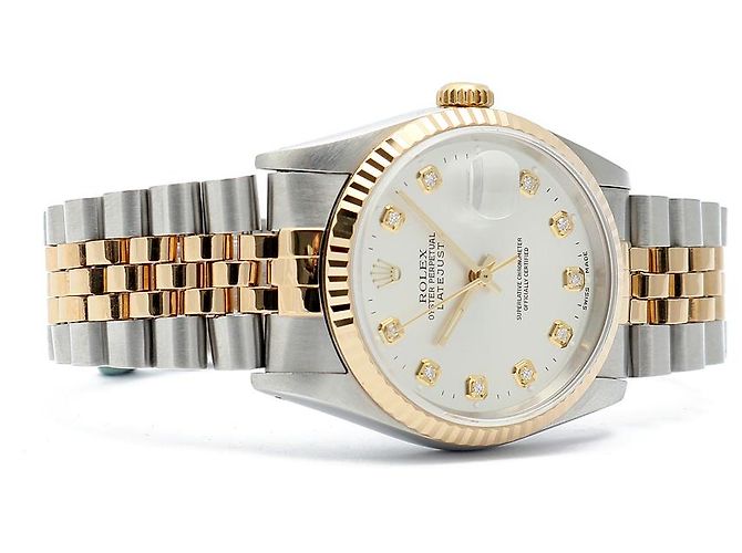 Rolex Datejust Men's Comb Watch Silver Dial Aftersetting Tenpoint Silvery - view 19