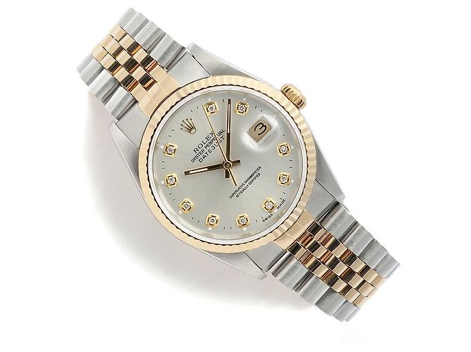 Rolex Datejust Men's Comb Watch Silver Dial Aftersetting Tenpoint Silvery - view 21
