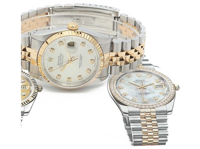 Rolex Datejust Men's Comb Watch Silver Dial Aftersetting Tenpoint Silvery - view 24