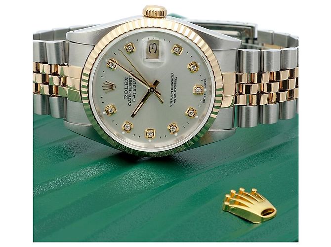 Rolex Datejust Men's Comb Watch Silver Dial Aftersetting Tenpoint Silvery - view 25