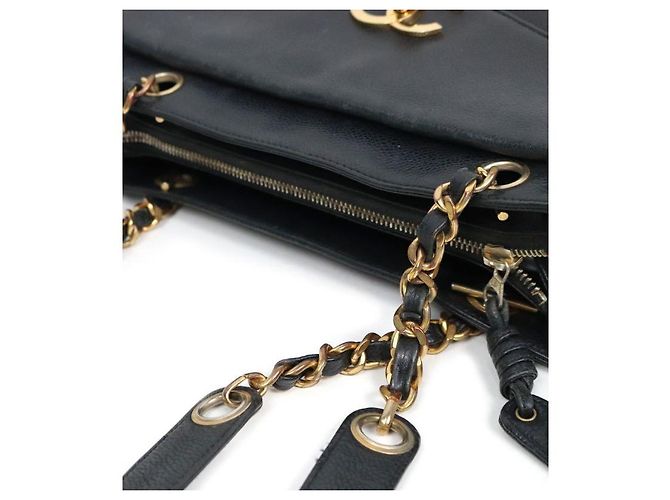 Chanel Borsa a Spalla Black Caviar CC Pocket Nero - vista 8