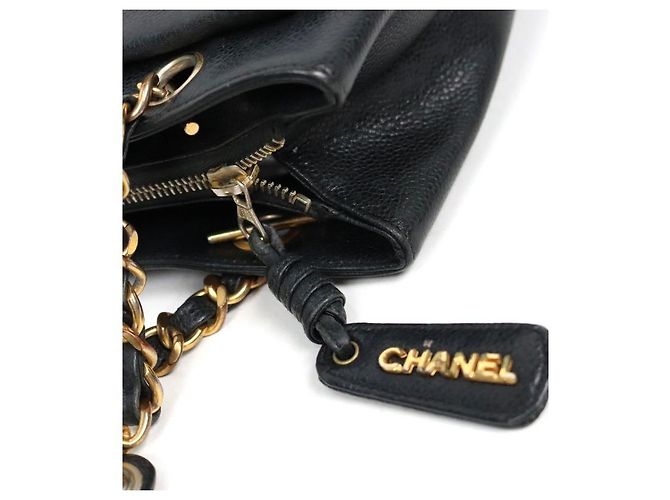 Chanel Borsa a Spalla Black Caviar CC Pocket Nero - vista 9