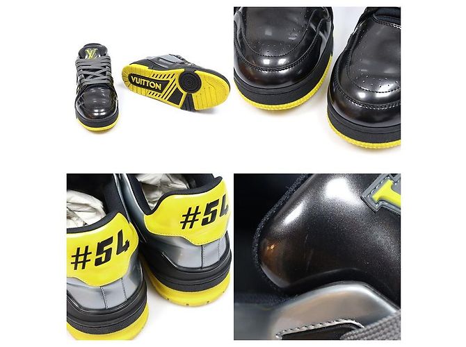Louis Vuitton Sneakers LV Trainer in vernice nero, argento e giallo Marrone - vista 7