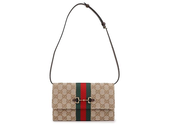 Gucci Cartera con correa Horsebit Web Castaño - vista 3