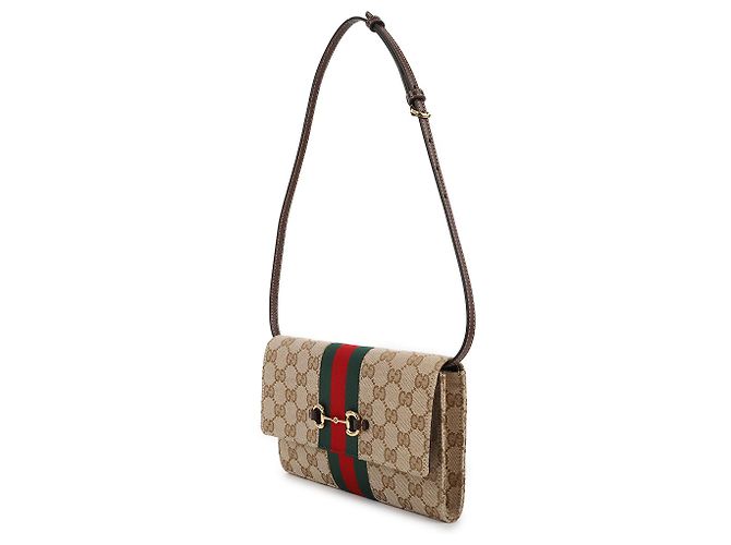 Gucci Cartera con correa Horsebit Web Castaño - vista 4