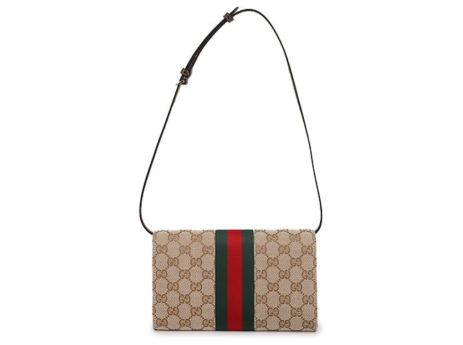 Gucci Cartera con correa Horsebit Web Castaño - vista 5