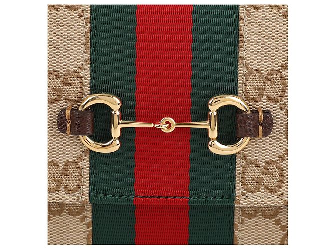 Gucci Cartera con correa Horsebit Web Castaño - vista 9