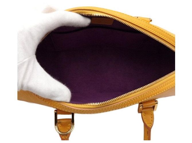 Louis Vuitton Borsa Tote in pelle giallo jasmine - vista 5