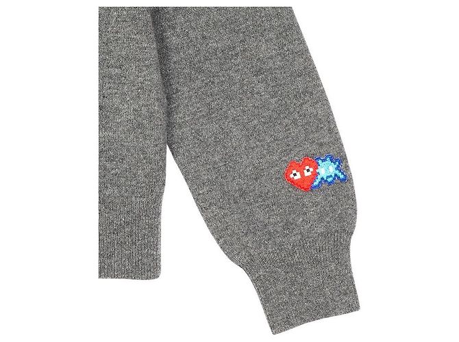 Comme Des Garcons Pull en maille Invader Double Wappen AZ Marron - vue 5