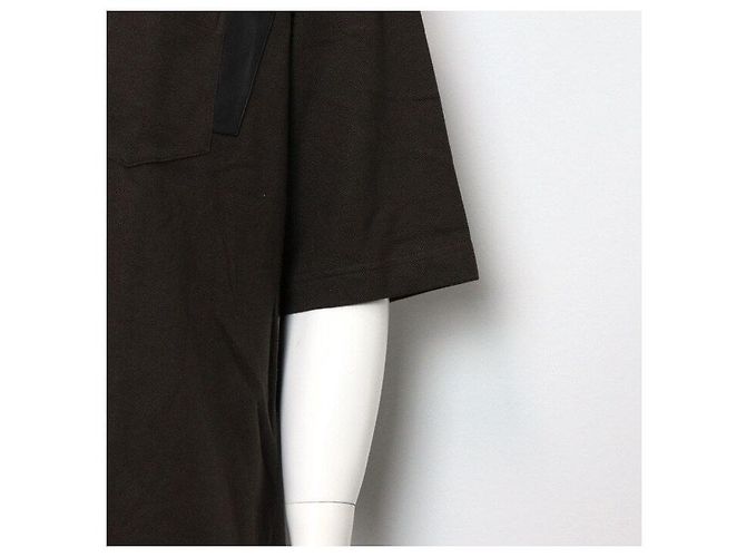 Hermès Kurzärmeliges Herren-T-Shirt mit Logo und Lederpatch Mehrfarben - Ansicht 3