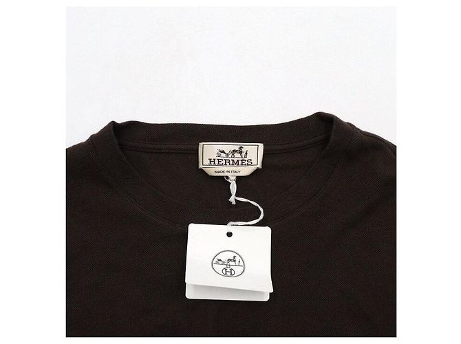 Hermès Kurzärmeliges Herren-T-Shirt mit Logo und Lederpatch Mehrfarben - Ansicht 5