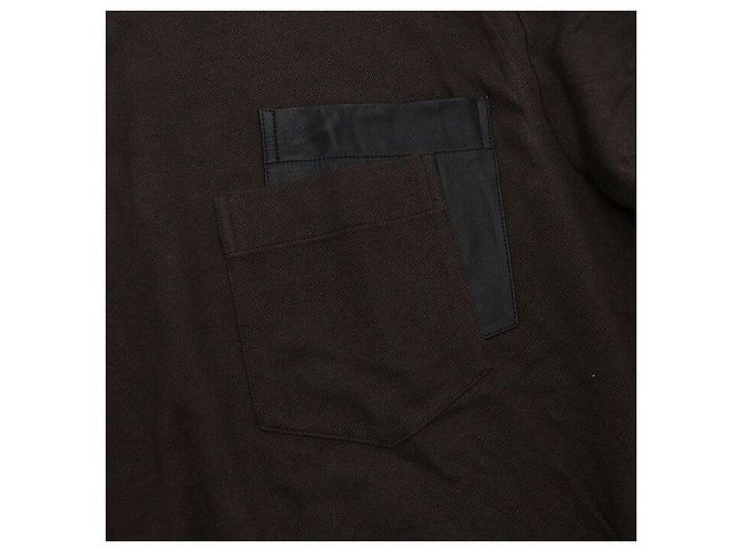 Hermès Kurzärmeliges Herren-T-Shirt mit Logo und Lederpatch Mehrfarben - Ansicht 6