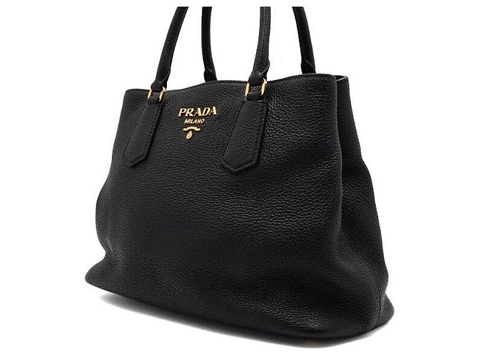 Prada Tote e borsa a tracolla in pelle Vitello Daino nera Nero - vista 2