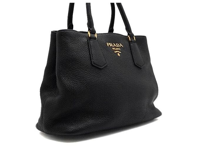 Prada Tote e borsa a tracolla in pelle Vitello Daino nera Nero - vista 3