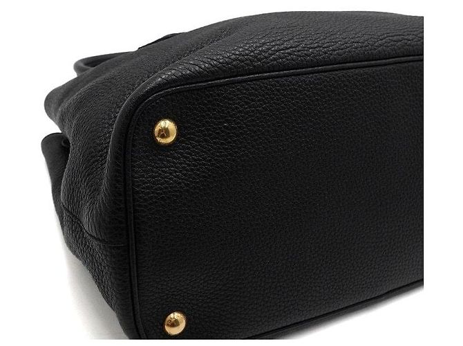Prada Tote e borsa a tracolla in pelle Vitello Daino nera Nero - vista 7