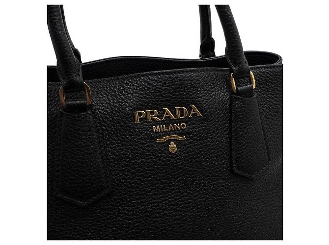 Prada Tote e borsa a tracolla in pelle Vitello Daino nera Nero - vista 8