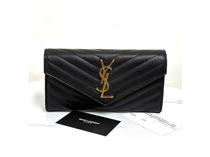 Saint Laurent Monogramm Long Wallet Schwarz - Ansicht 10