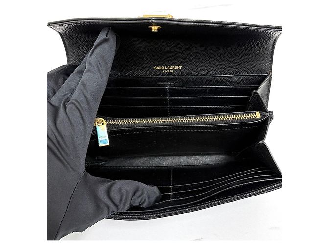 Saint Laurent Monogramm Long Wallet Schwarz - Ansicht 18
