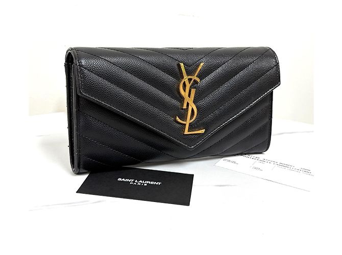 Saint Laurent Monogramm Long Wallet Schwarz - Ansicht 3