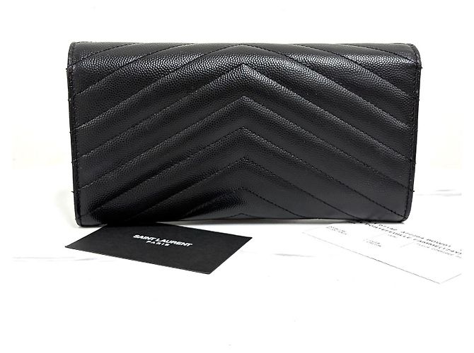 Saint Laurent Monogramm Long Wallet Schwarz - Ansicht 4