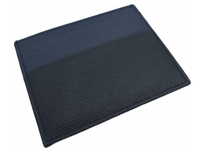 Prada Saffiano Leather Cardholder Blue - view 11