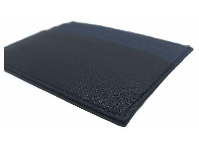 Prada Saffiano Leather Cardholder Blue - view 13