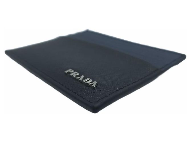 Prada Saffiano Leather Cardholder Blue - view 3