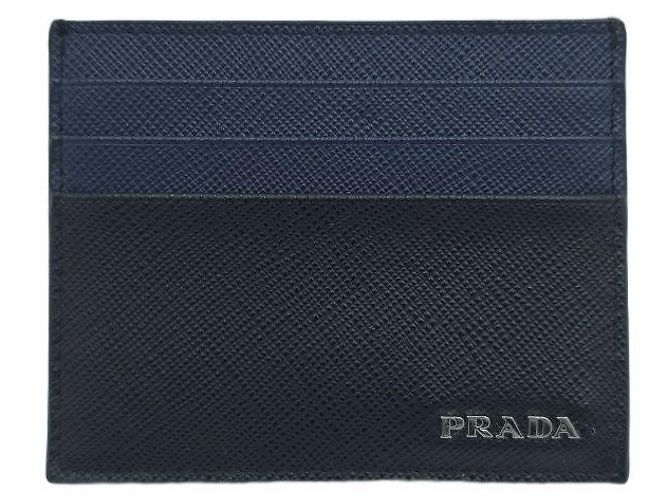 Prada Saffiano Leather Cardholder Blue - view 8