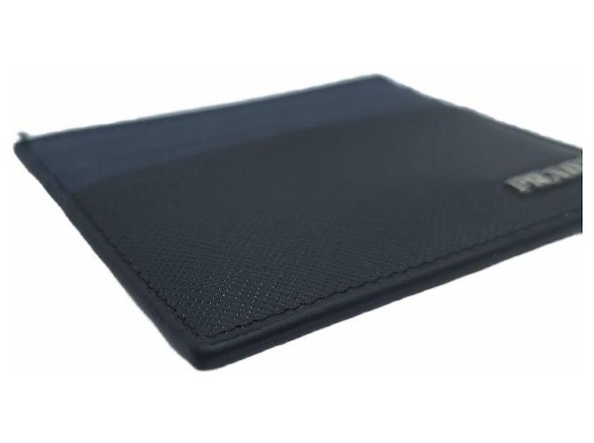 Prada Saffiano Leather Cardholder Blue - view 9