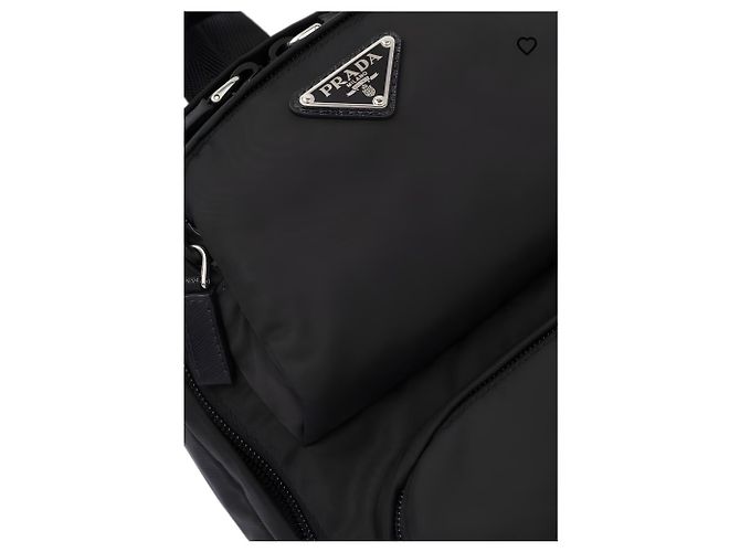 Prada Zaino a tracolla in Re-Nylon Nero - vista 8