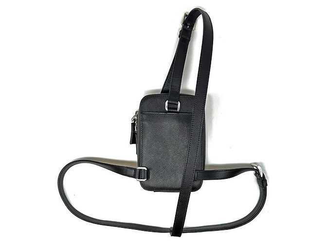 Prada Sac ceinture Saffiano Triangle Logo Black - vue 4