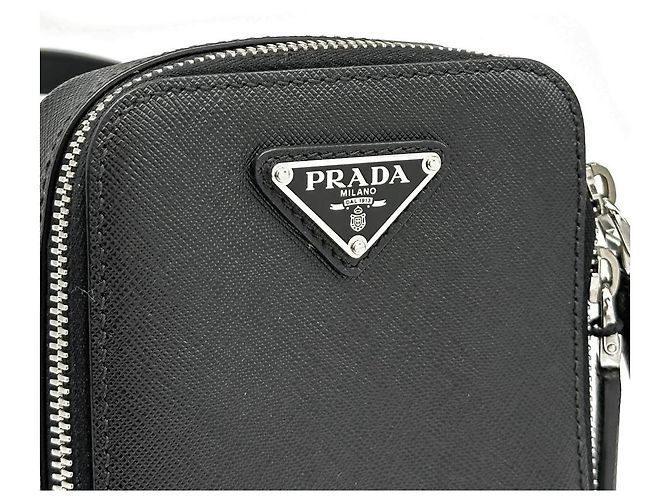 Prada Sac ceinture Saffiano Triangle Logo Black - vue 6