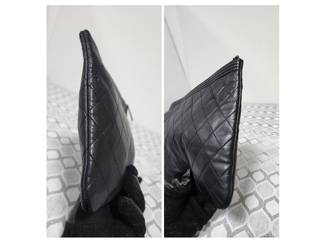 CHANEL Caviar Quilted Medium Boy Pochette Cosmetici Nera Nero - vista 6