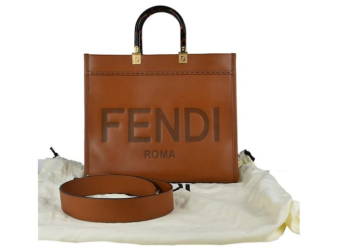 Fendi Borsa Tote Sunshine Borsa a Spalla Arancione - vista 7