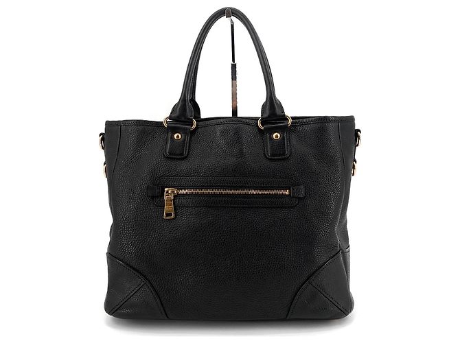 Prada Borsa Tote e Borsa a Spalla in Vitello Daino Nero - vista 3
