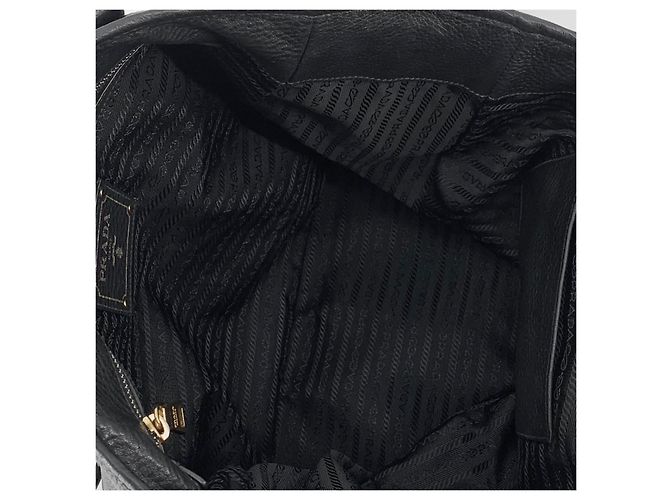 Prada Borsa Tote e Borsa a Spalla in Vitello Daino Nero - vista 7