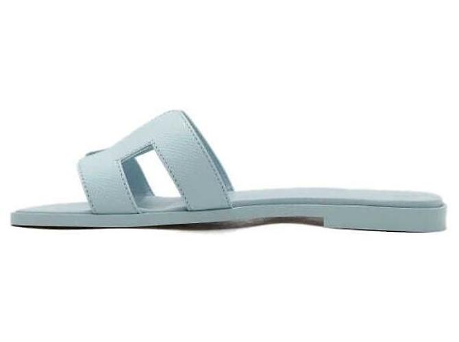 Hermès Sandali Oran in Epsom blu da donna - vista 4