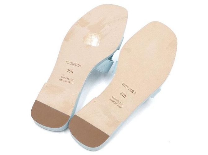 Hermès Sandali Oran in Epsom blu da donna - vista 6